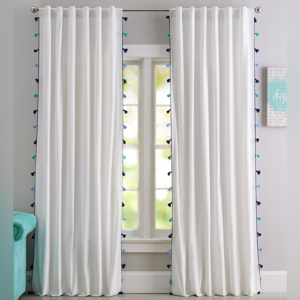 Pottery Barn Teen Blackout Tassel Curtain Panels